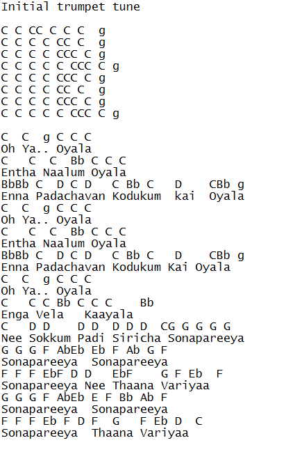 tamil songs guitar notes